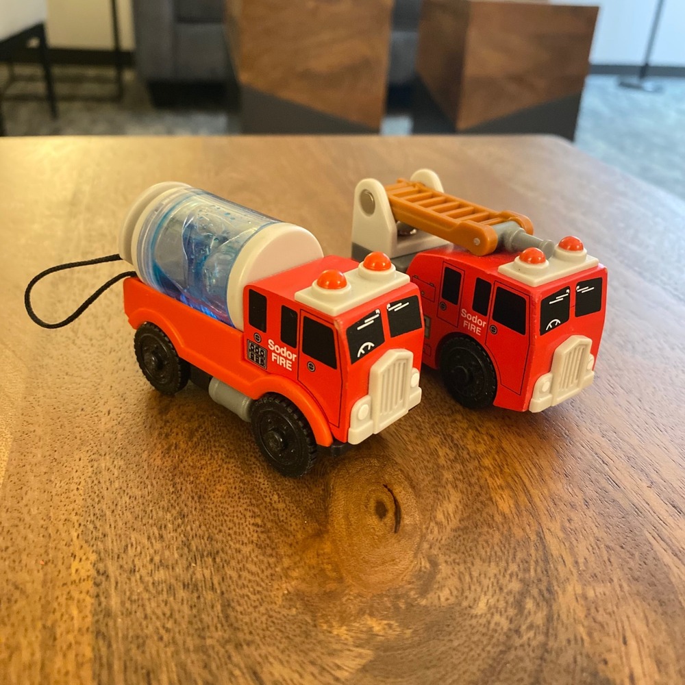 Thomas & Friends Wooden Railway Sodor Fire Hook & Ladder and Water Tanker Set